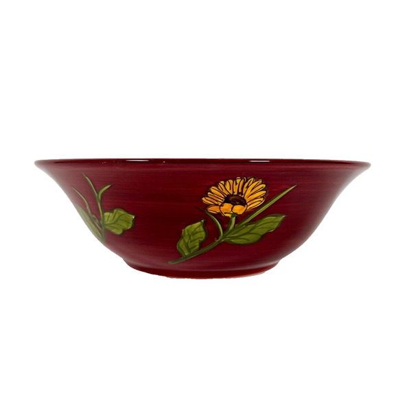 Ceramic Serving Bowl Tuscan Sunrise Sunflower Hand Painted Canterbury Potteries - Picture 4 of 8